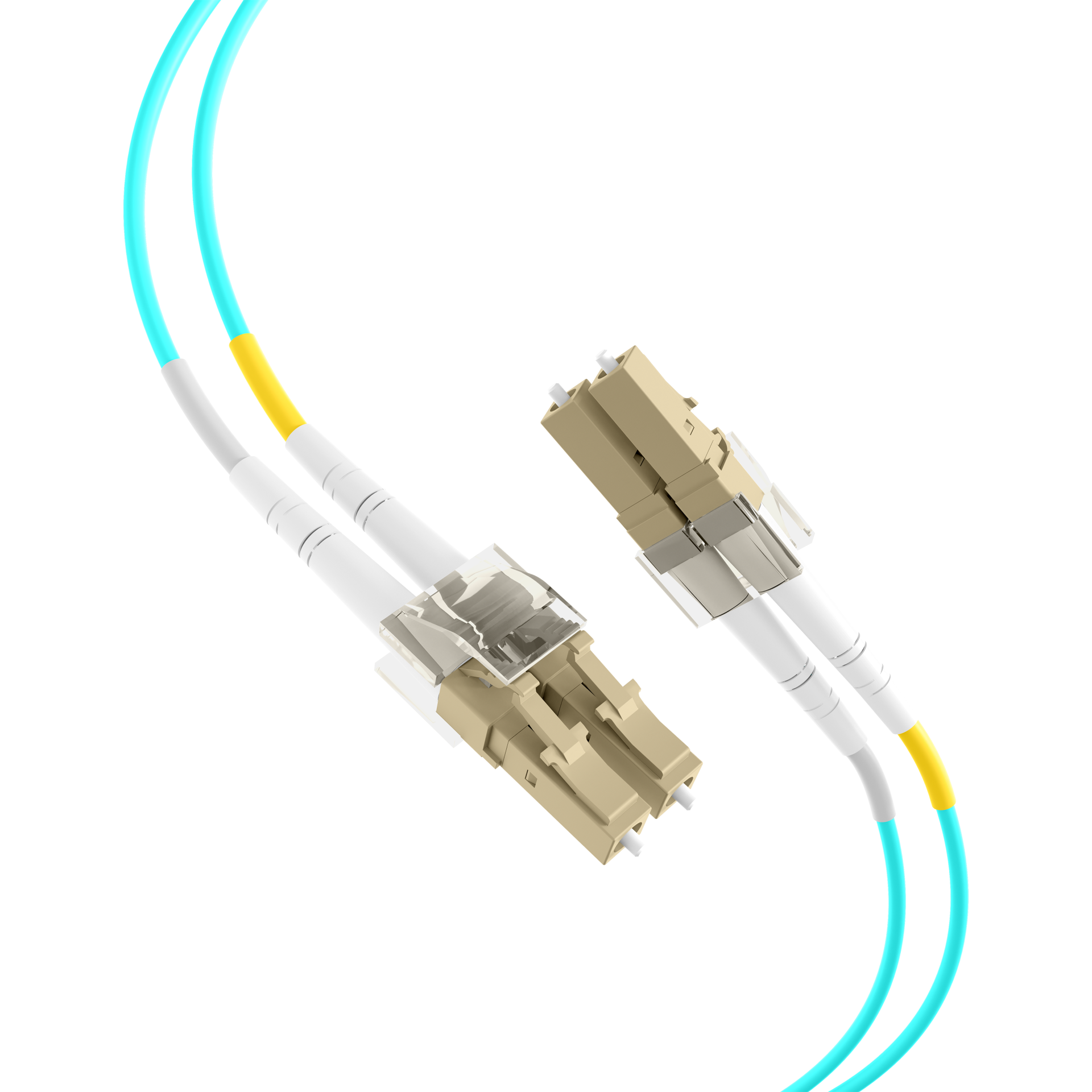 INFRALAN® Duplex Patchkabel Flat-Twin LC-LC OM3 2m LSZH 3x5mm aqua