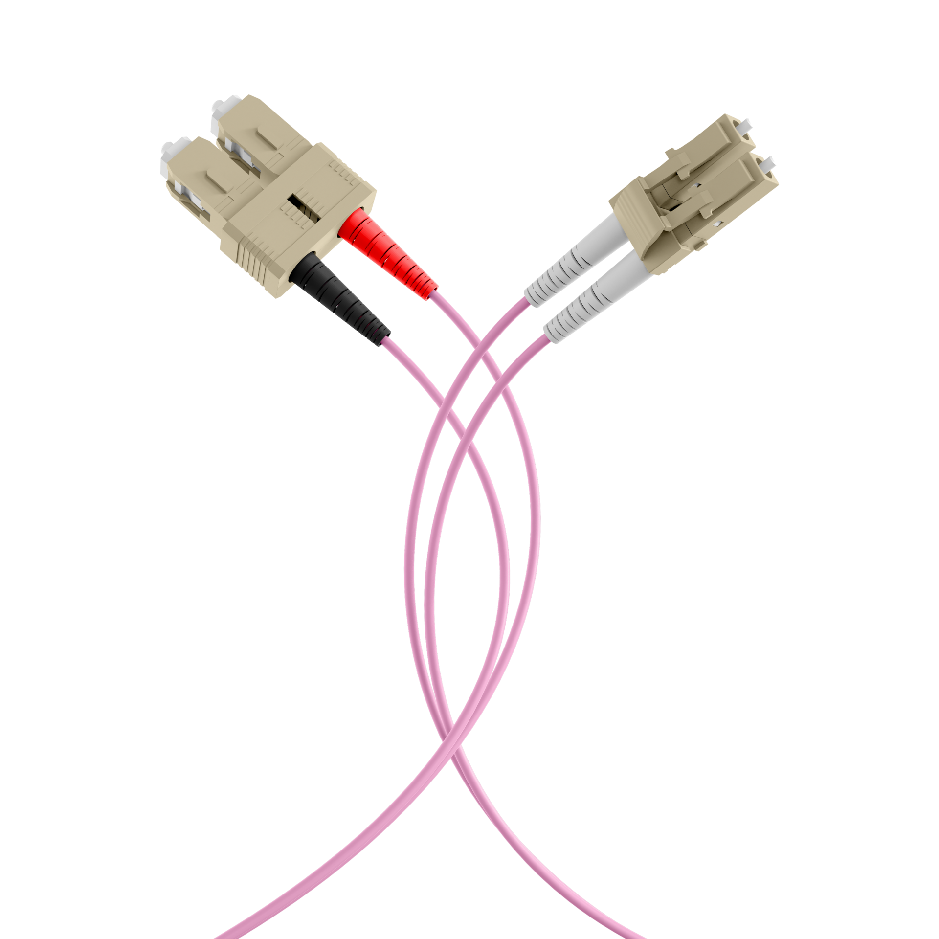 Duplex Patchkabel LC-SC OM4 2m LSZH 2mm erikaviolett