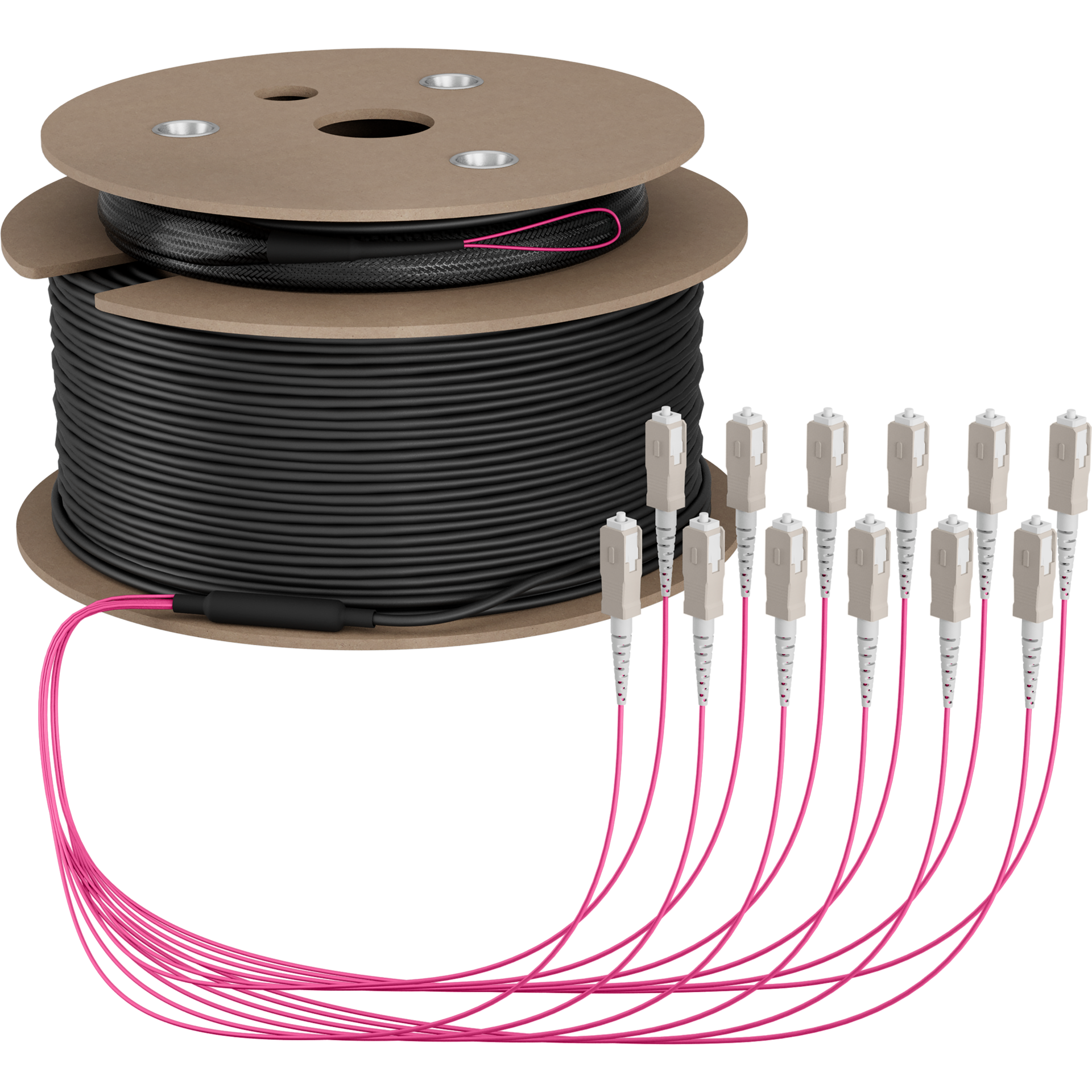 Trunkkabel U-DQ(ZN)BH OM4 12G (1x12) SC-SC,130m Dca LSZH