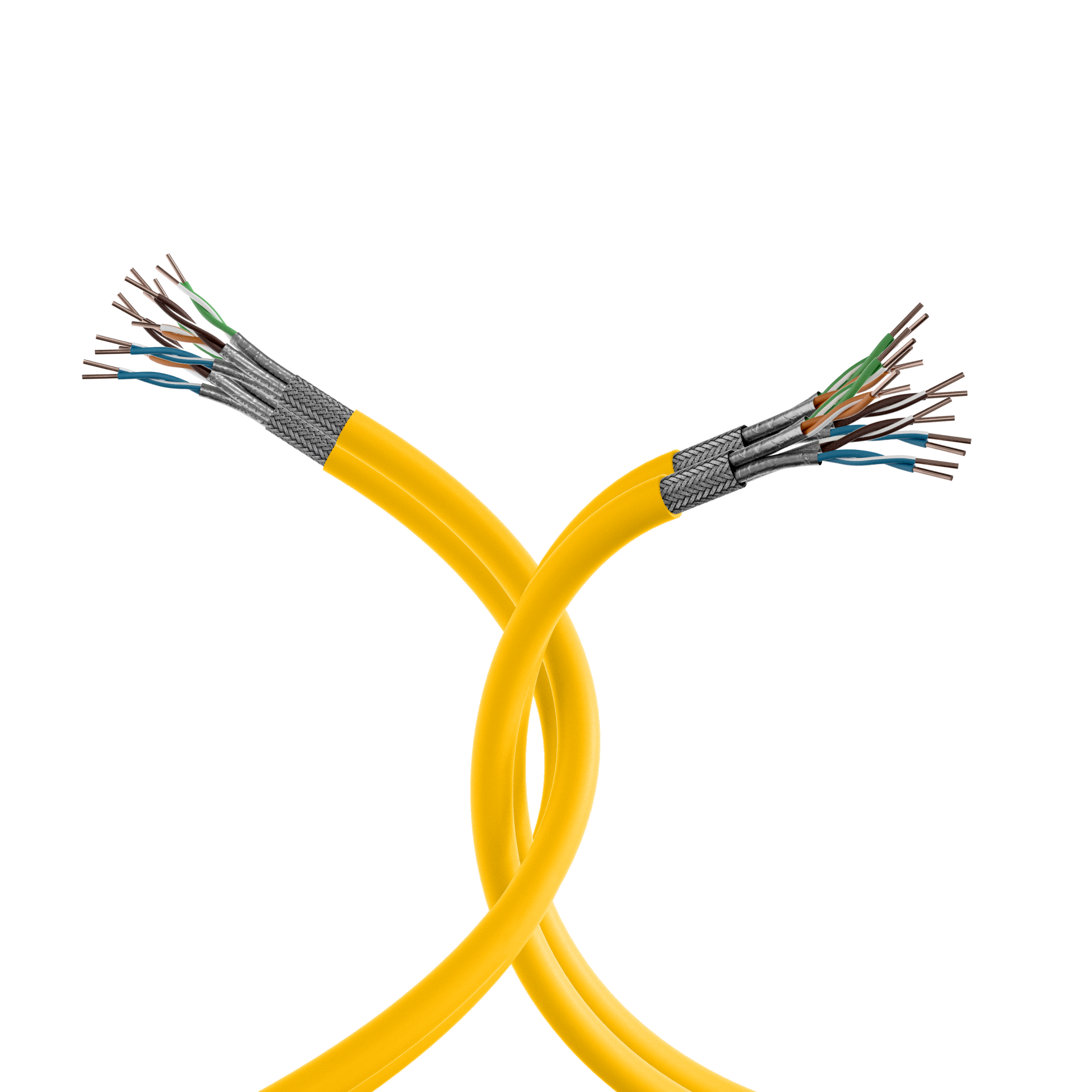 INFRALAN® Cat.7A 1250 AWG23 S/FTP 2x4P CPR Cca rape yellow RAL1021, 500m