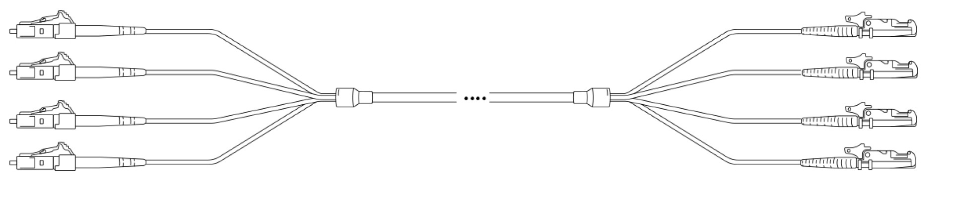 Breakout I-V(ZN) HH OS2 9/125µm LC/E2000® 4E 1,0m