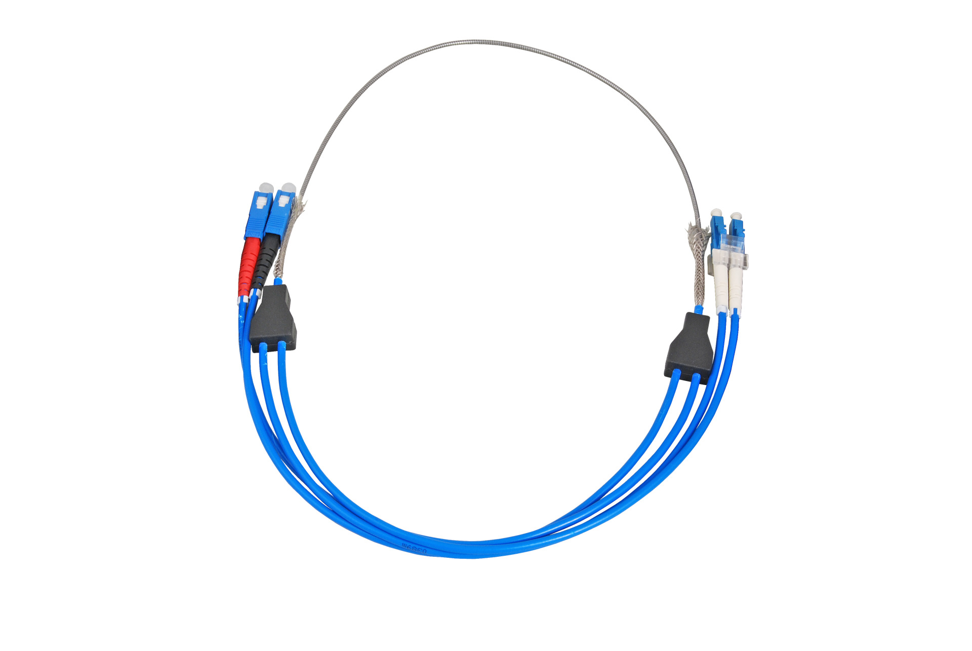 Duplex Patchcable armoured LC-LC OM2 2m LSZH 3mm grey