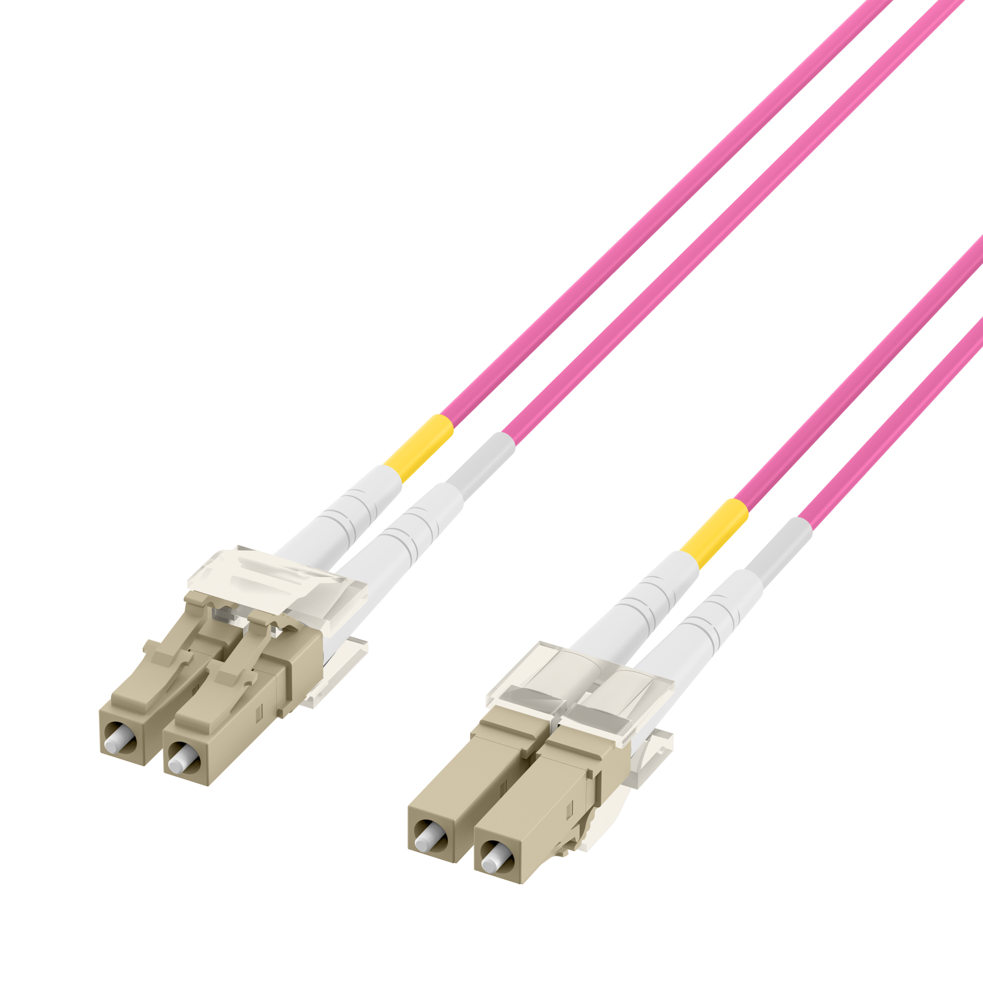 INFRALAN® Duplex Patchkabel Flat-Twin LC-LC OM4 5m LSZH 3x5mm erikaviolett