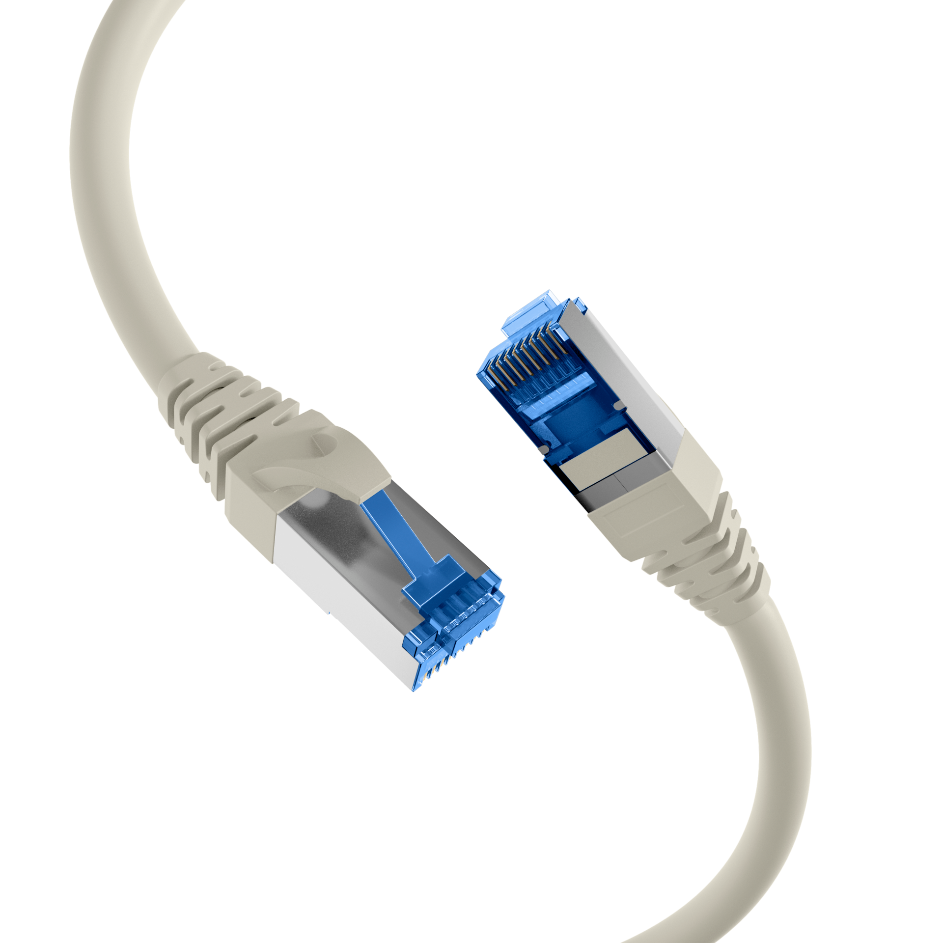 Goobay 51567 - Cavo patch Cat 6A, ad alta velocità, 90 gradi, Ethernet,  Playstation, Xbox, DSL, PimF, RJ45, 5 m, colore: Bianco