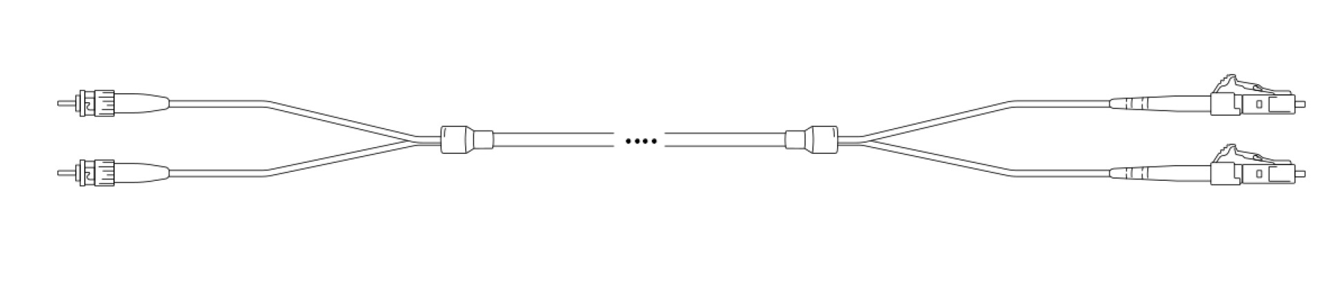 Breakout I-V(ZN) HH OS2 9/125µm ST/LC 2E 1,0m