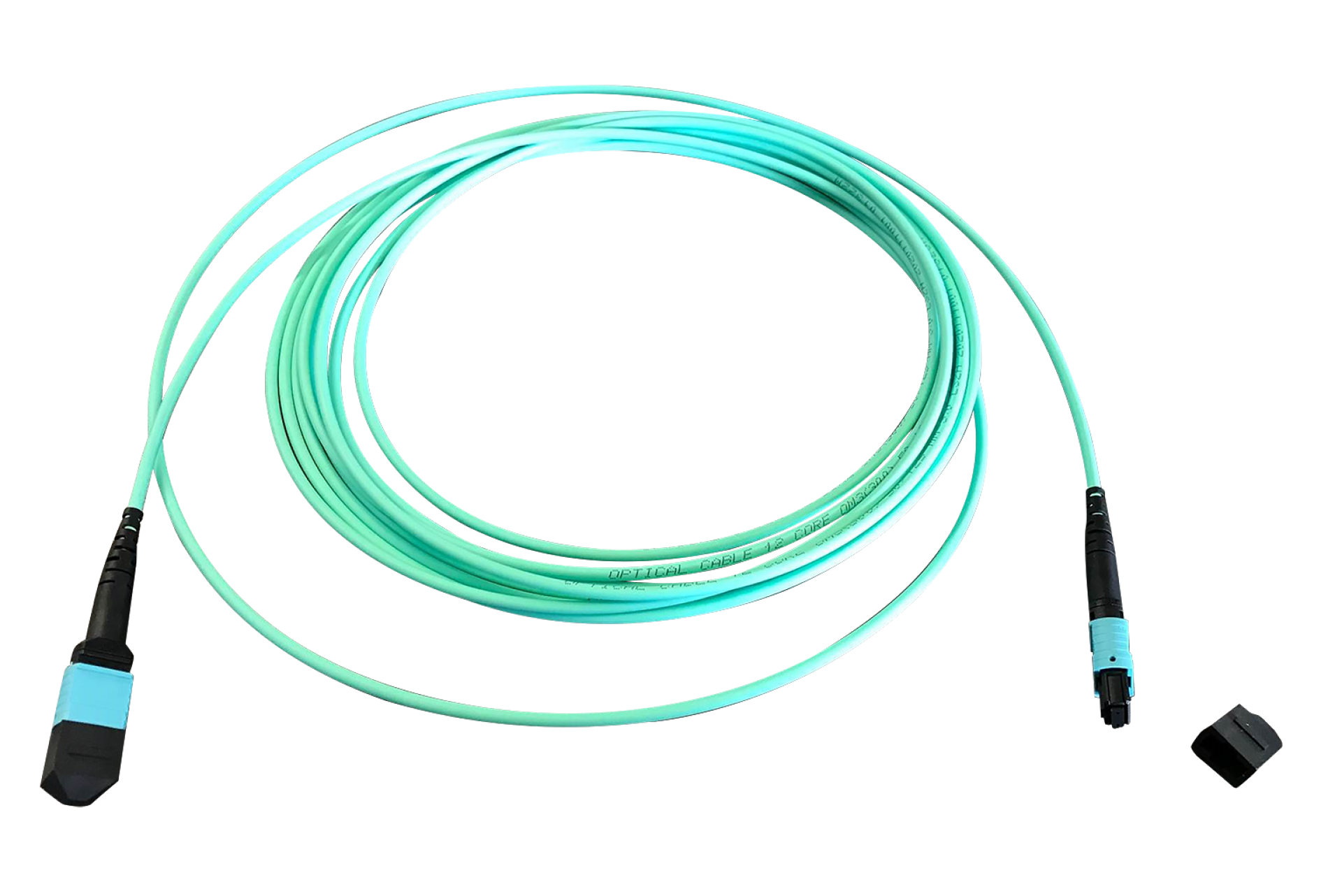 MTP®(F)-MTP®(F) Patch cable OM3 12 fibers Typ A LSZH aqua 1m