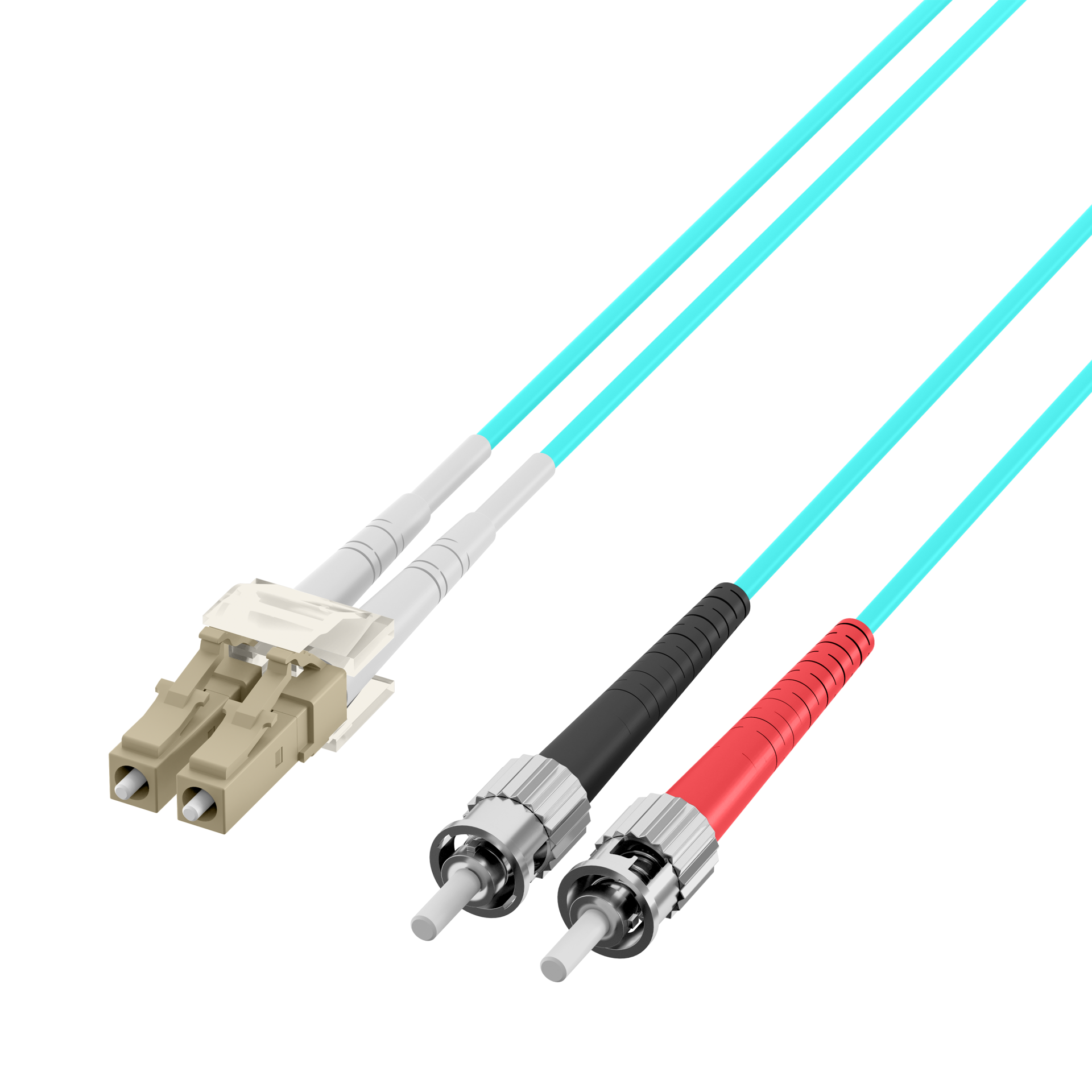 Duplex Patchcable LC-ST OM3 10m LSZH 2mm aqua