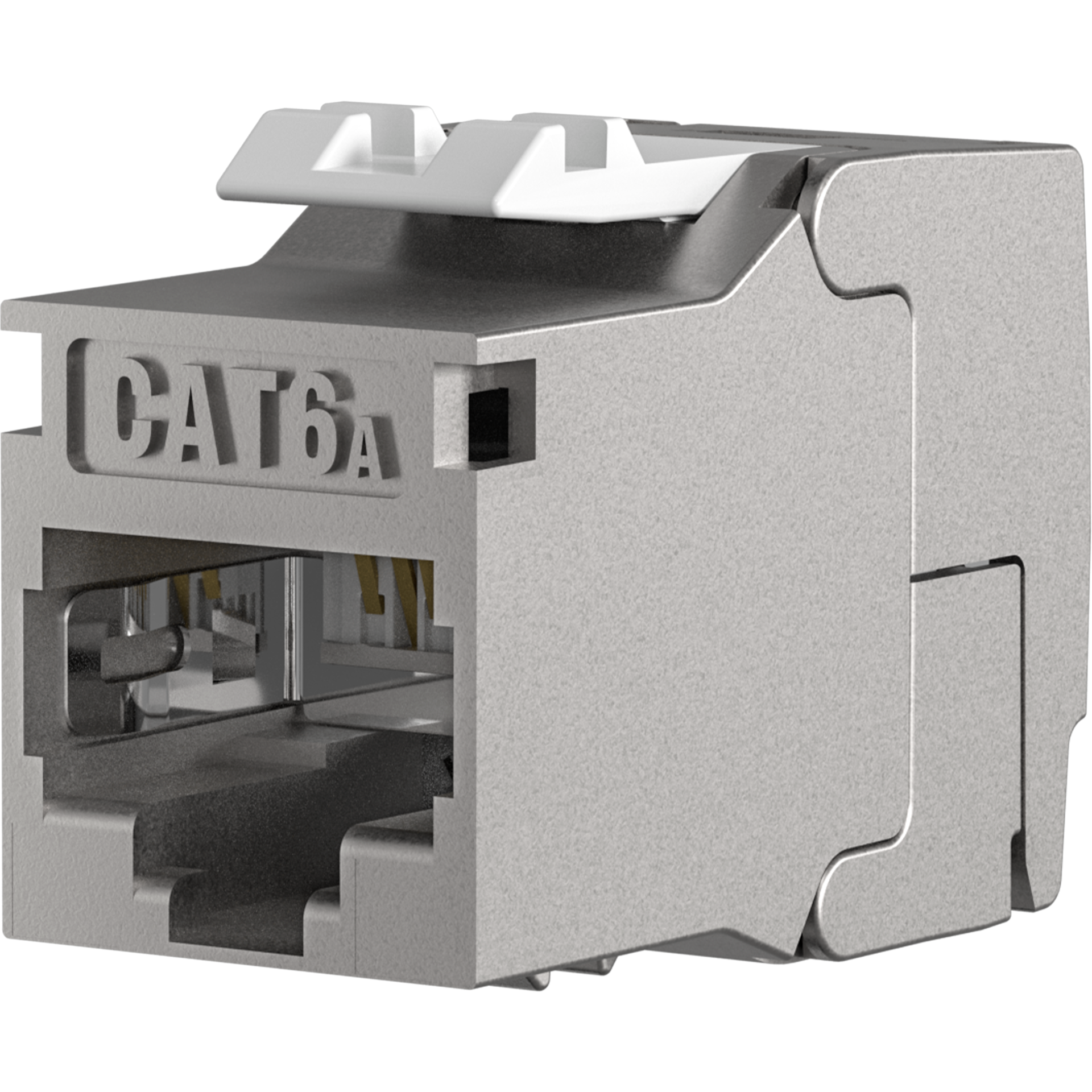 RJ45 Keystone Slimline/ Shortbody Cat.6A, Komponentenz., silber, 24-Set