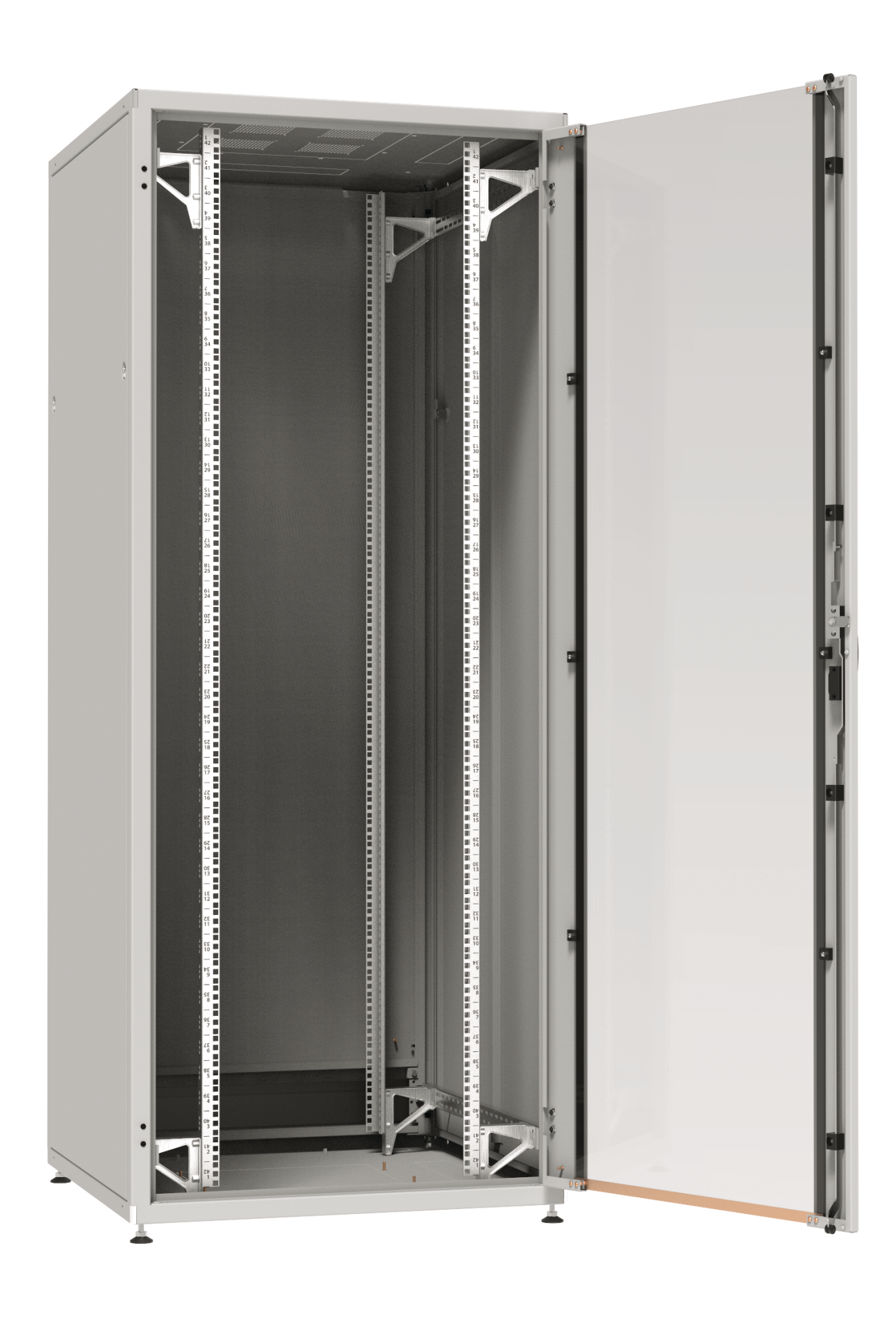 19" Netzwerkschrank PRO 24HE, 800x1000 mm, RAL7035, Rücktür mit Schwenkhebel