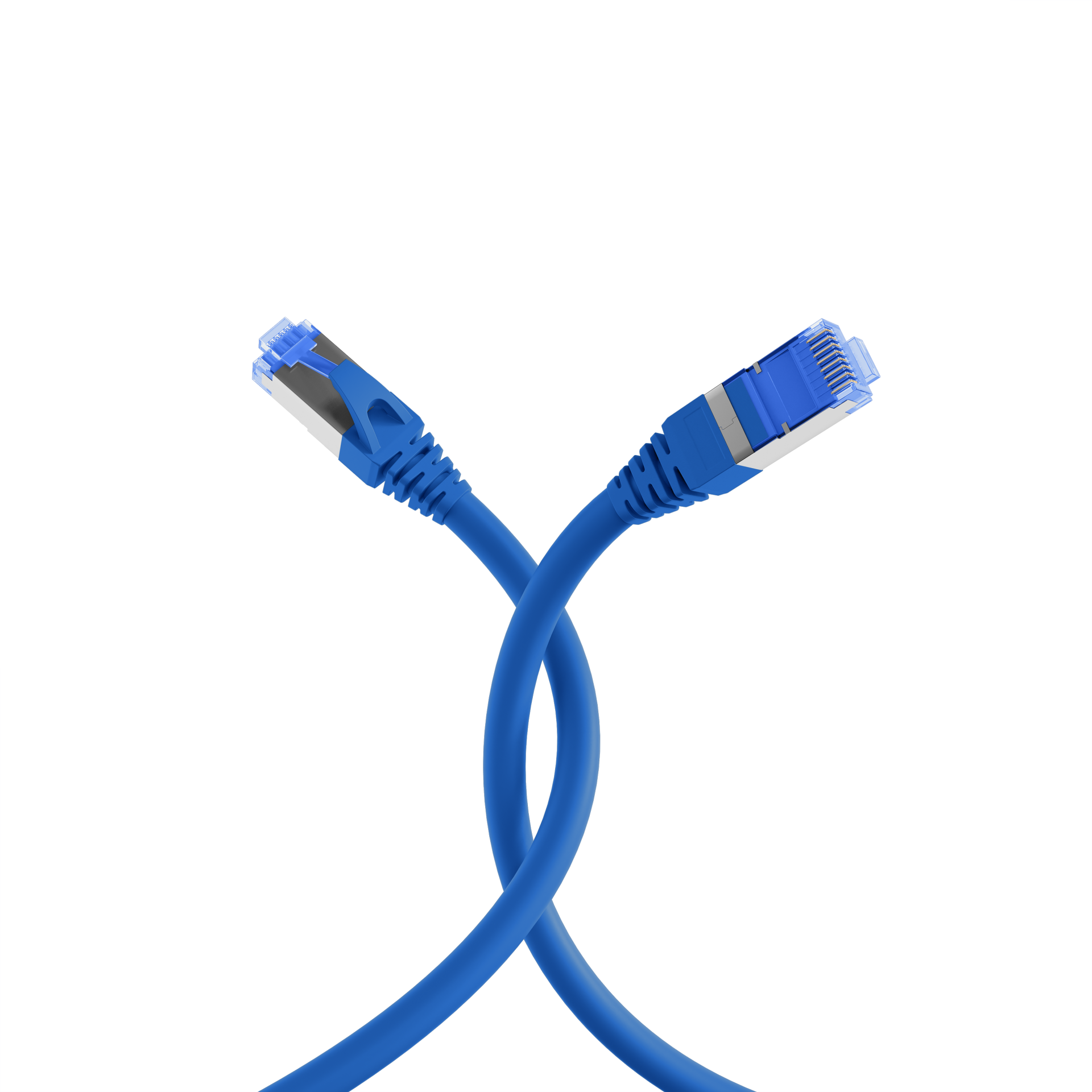 INFRALAN® RJ45 Patch Cable S/FTP, Cat.6A, TPE superflex, 1,5m, blue