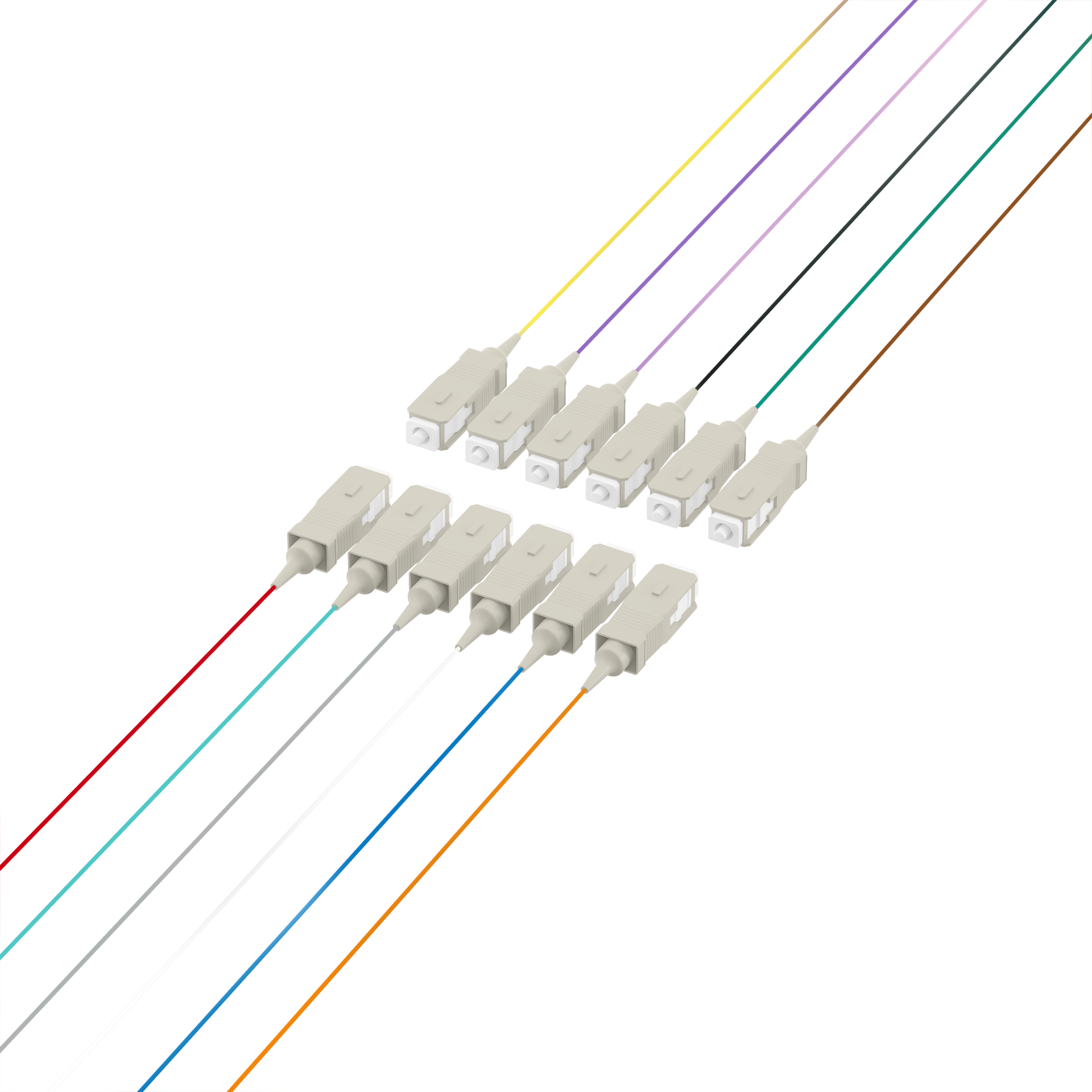 Faserpigtail SC OM2 -farbiges Set 2m - 12 Stück