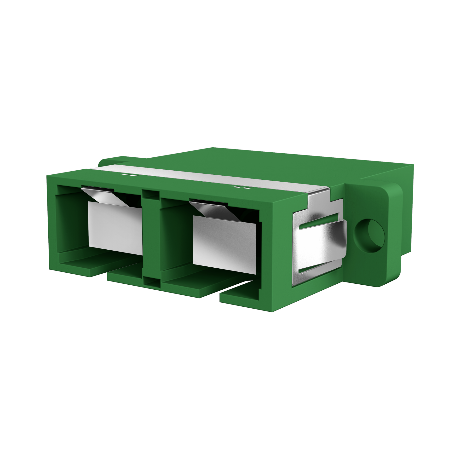 Adapter  SC/APC Duplex OS2 green with shutter