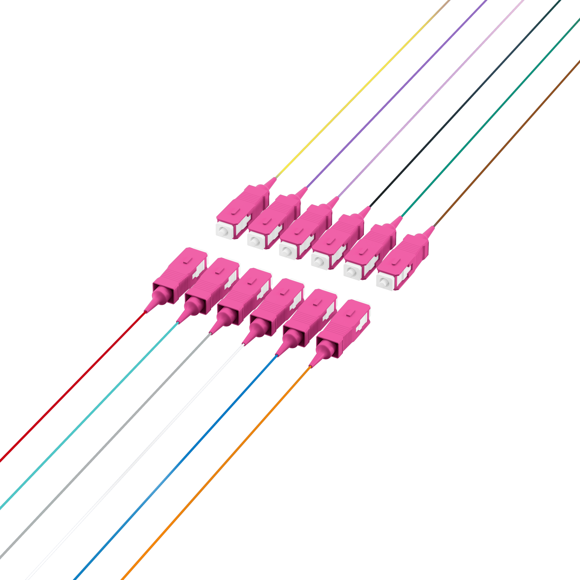 INFRALAN® Faserpigtail SC OM4 -farbiges Set 2m - 12 Stück