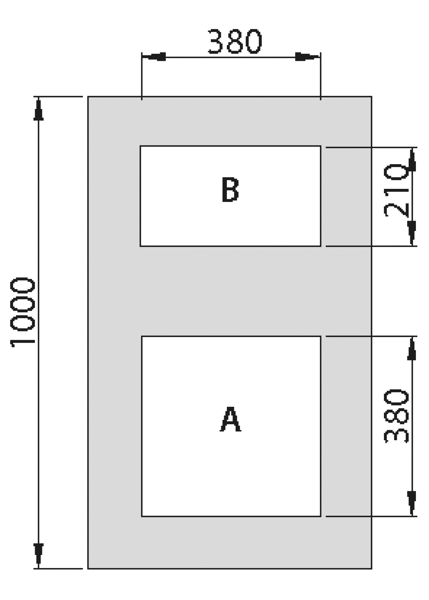 Modul geschlossen, Öffnung A, RAL7035, für PRO