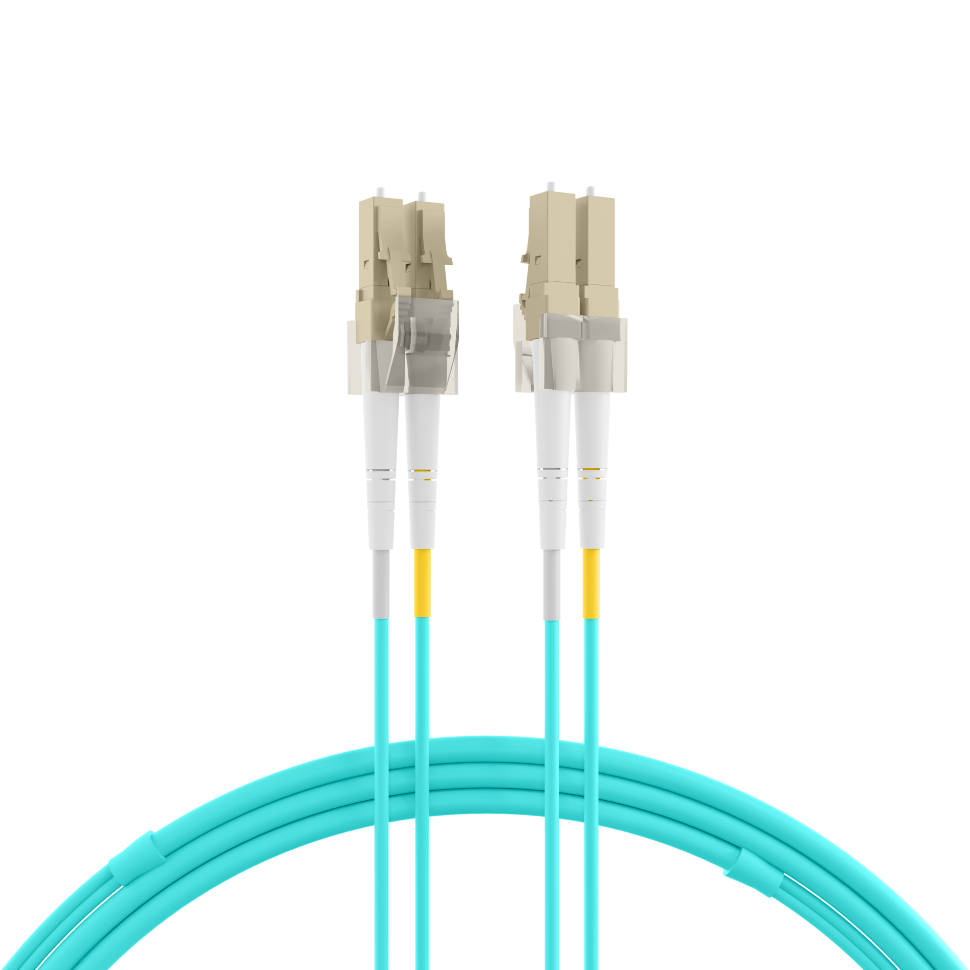 INFRALAN® Duplex Patchkabel Flat-Twin LC-LC OM3 10m LSZH 3x5mm aqua