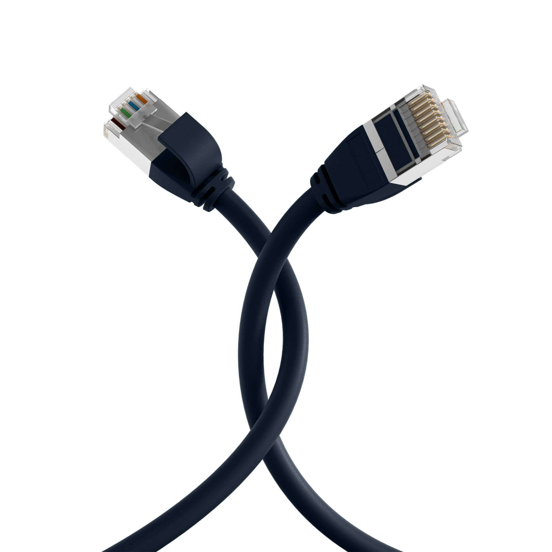 RJ45 Patchkabel Cat.6A U/FTP TPE 4mm ultraflex schwarz 1m