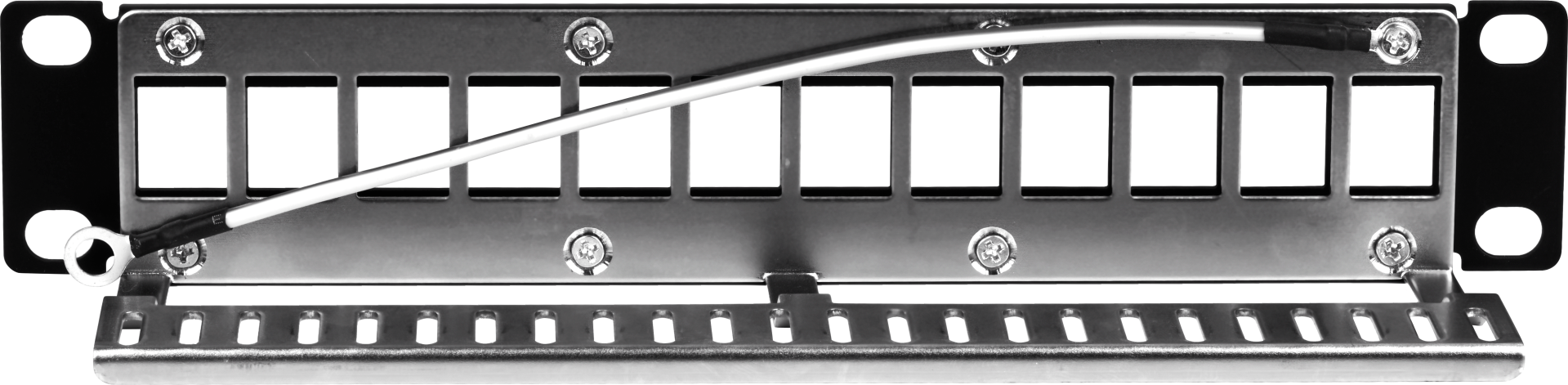 Distribution panel 10" 1U 12-port, metal, black RAL9005