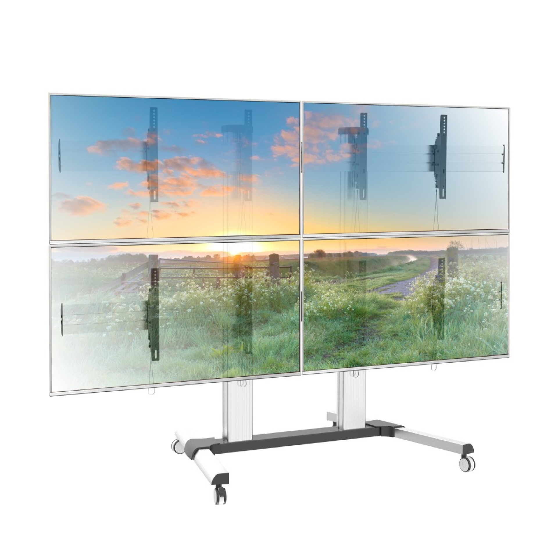 TV Wagen für 4 x LCD/LED TVs,32-52" für eine Video Wand