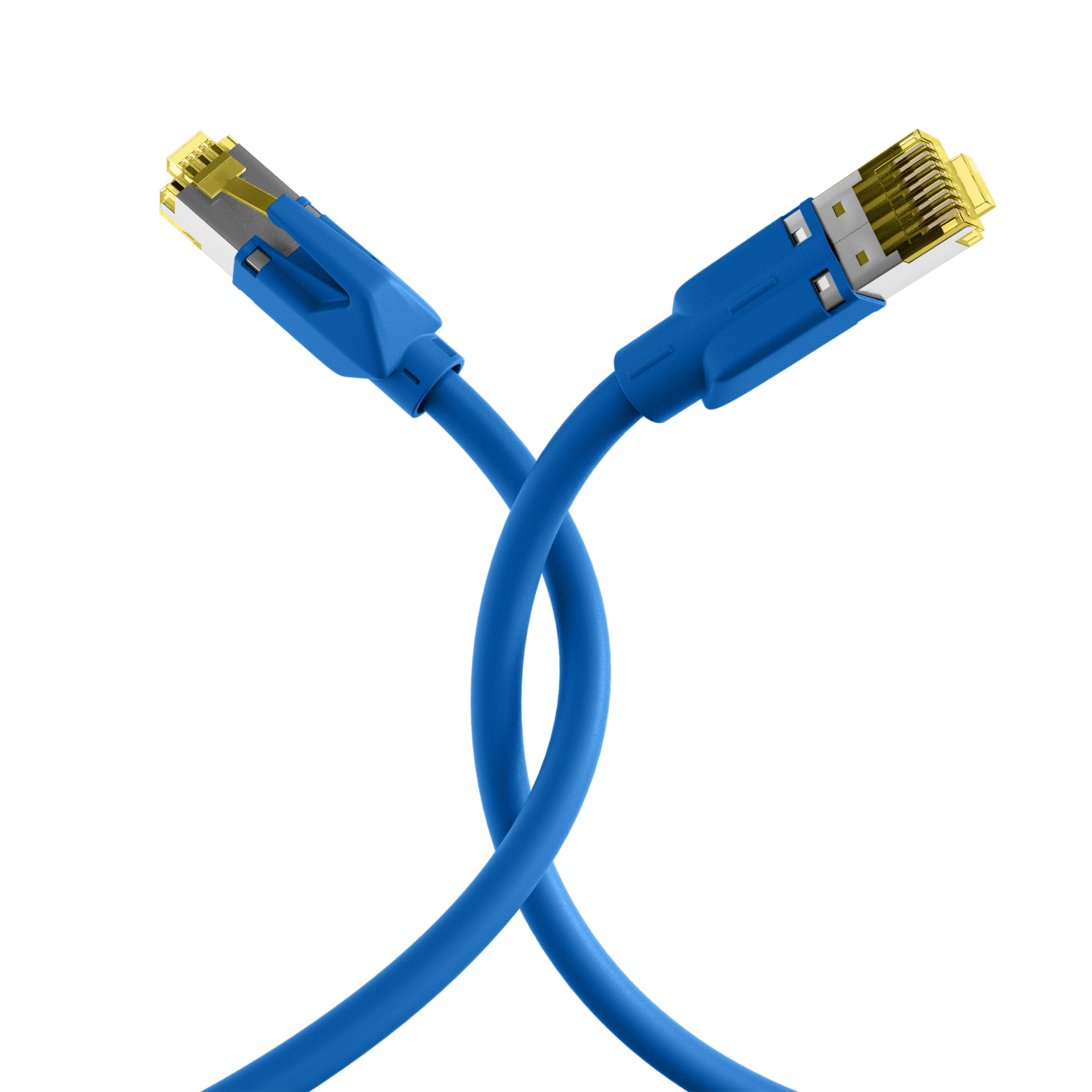 INFRALAN® RJ45 patch cord S/FTP, Cat.6A, TM31, UC900, 5m, blue