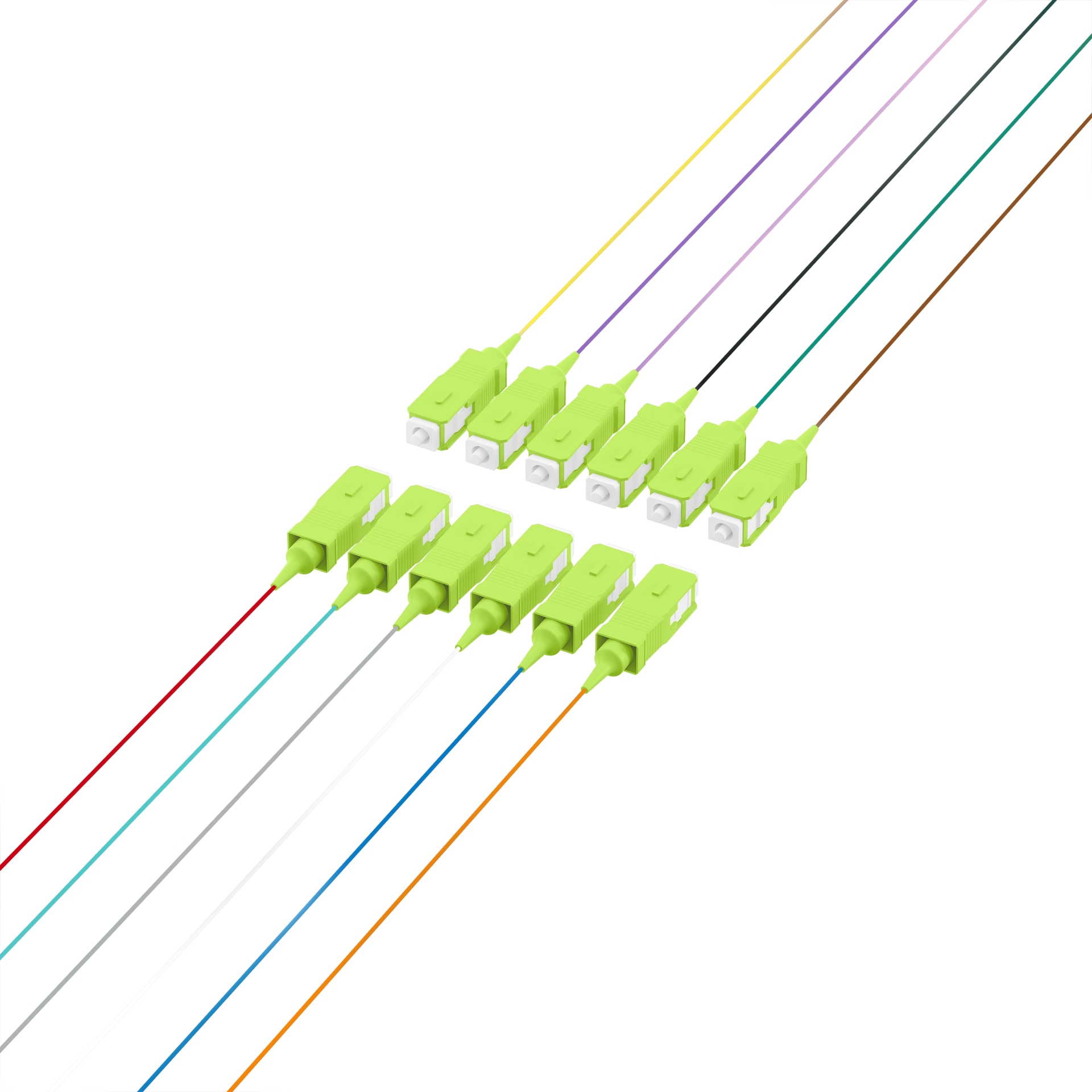 INFRALAN® Fiber Pigtail SC OM5 -colored set 2m - 12 pieces