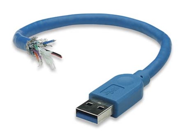 USB3.0 connection cable plug type A - plug type B, blue 1 m