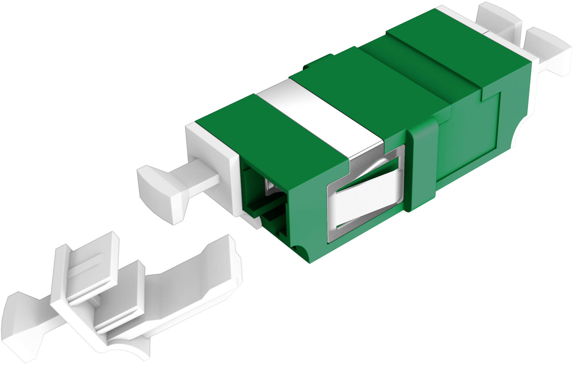 Kupplung LC/APC Duplex SM grün flanschlos