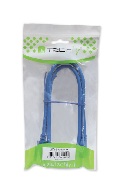 USB3.0 Anschlusskabel Stecker Typ A - Stecker Typ B, Blau 1 m