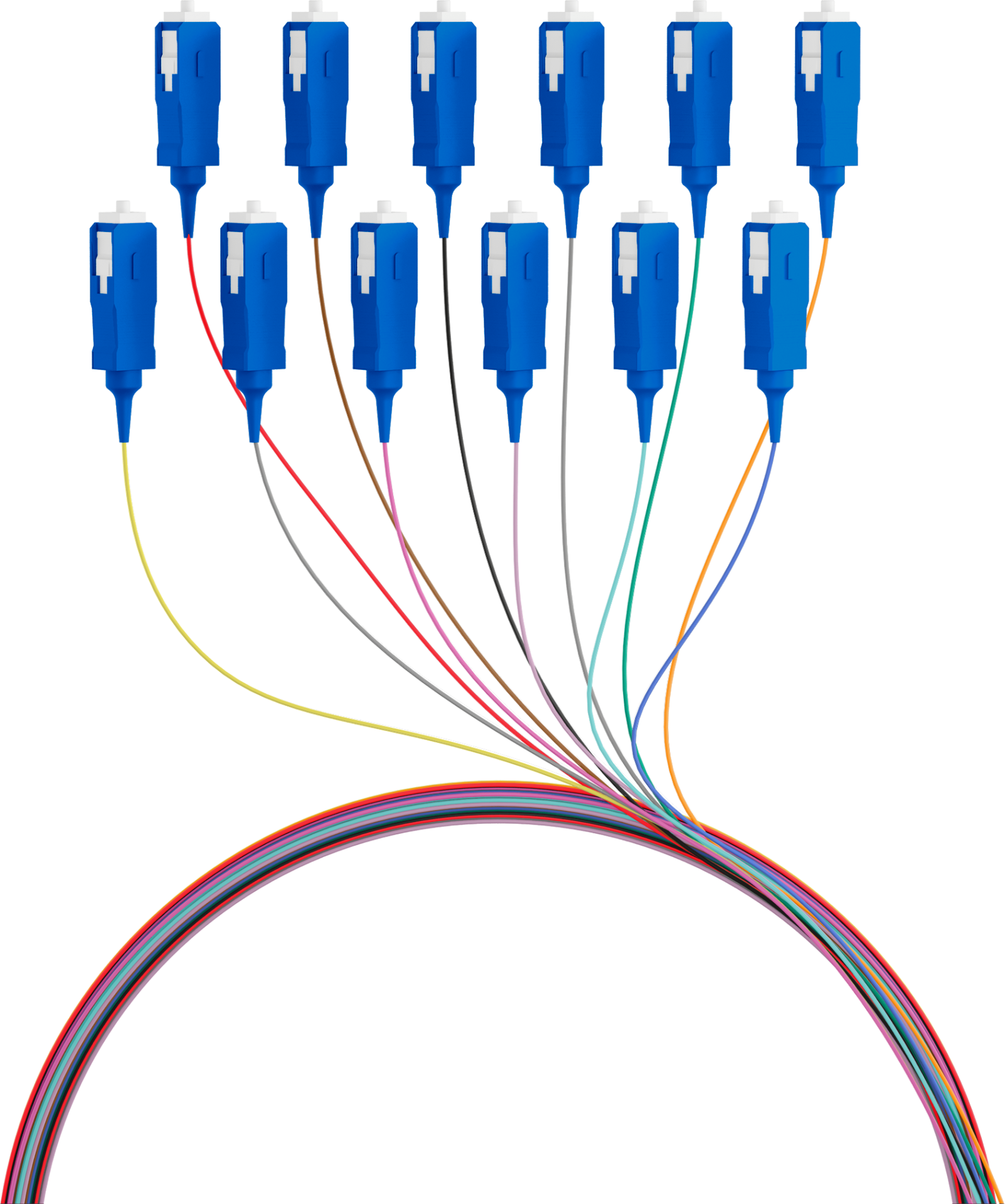 Faserpigtail SC OS2 G657A2-farbiges Set 2m - 12 Stück