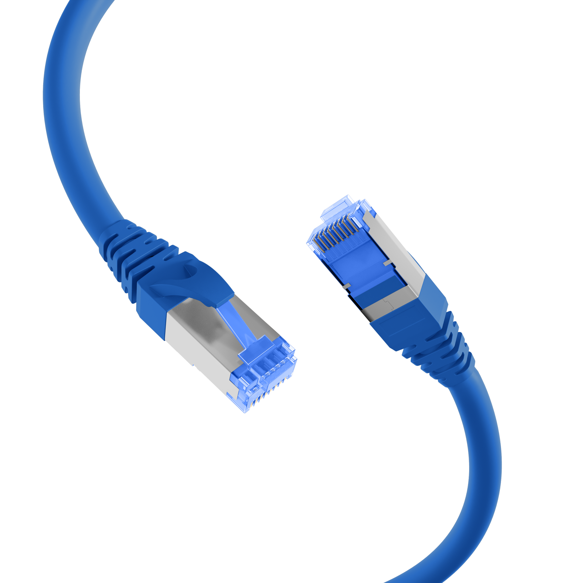 INFRALAN® RJ45 Patch Cable S/FTP, Cat.6A, TPE superflex, 1,5m, blue