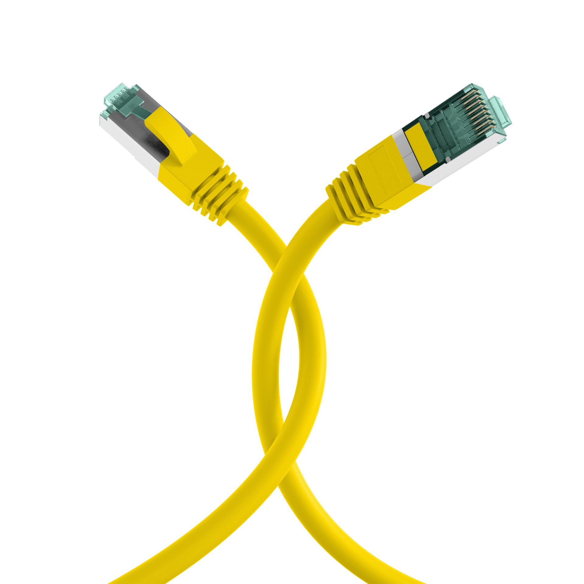 RJ45 Patch cable S/FTP, Cat.6A, LSZH, 0.15m, yellow