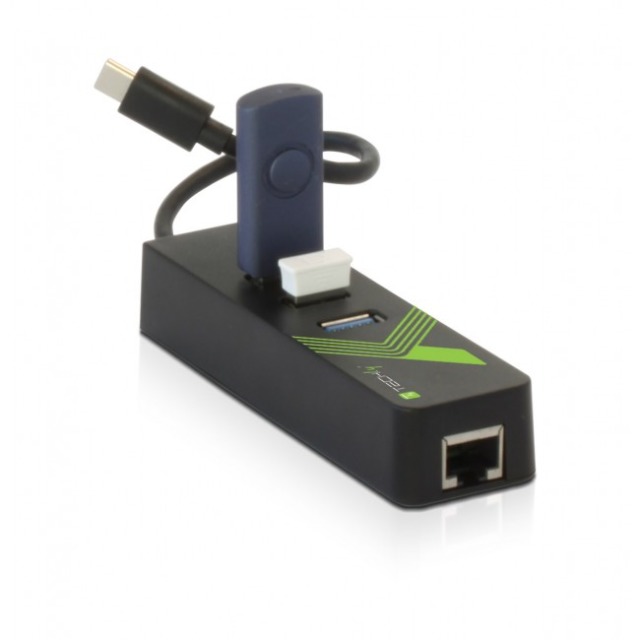 USB3.1 Typ-C Konverter auf 1x RJ45 ,Buchse & 3x USB3.0 A Buchse