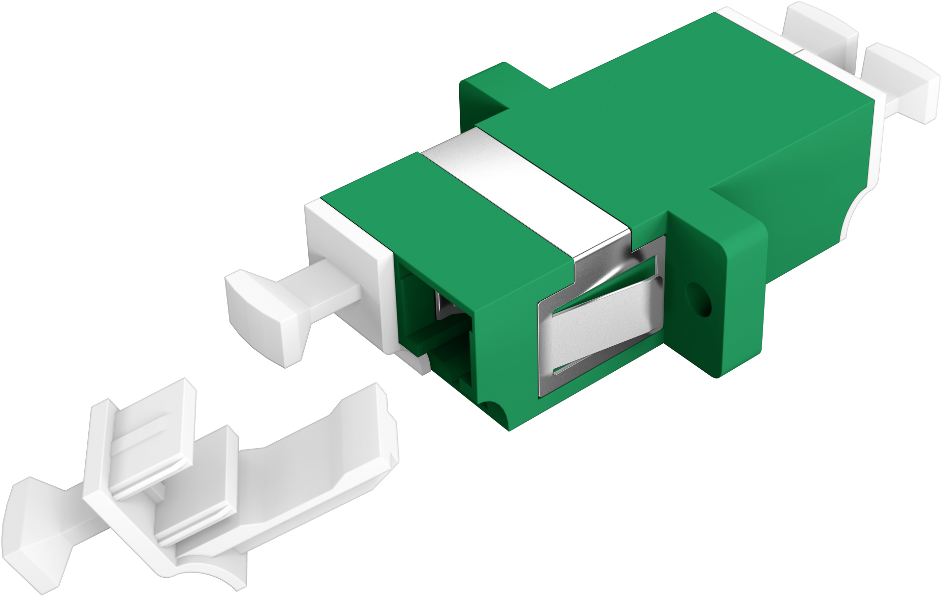 Adapter  LC/APC Duplex OS2 green with shutter