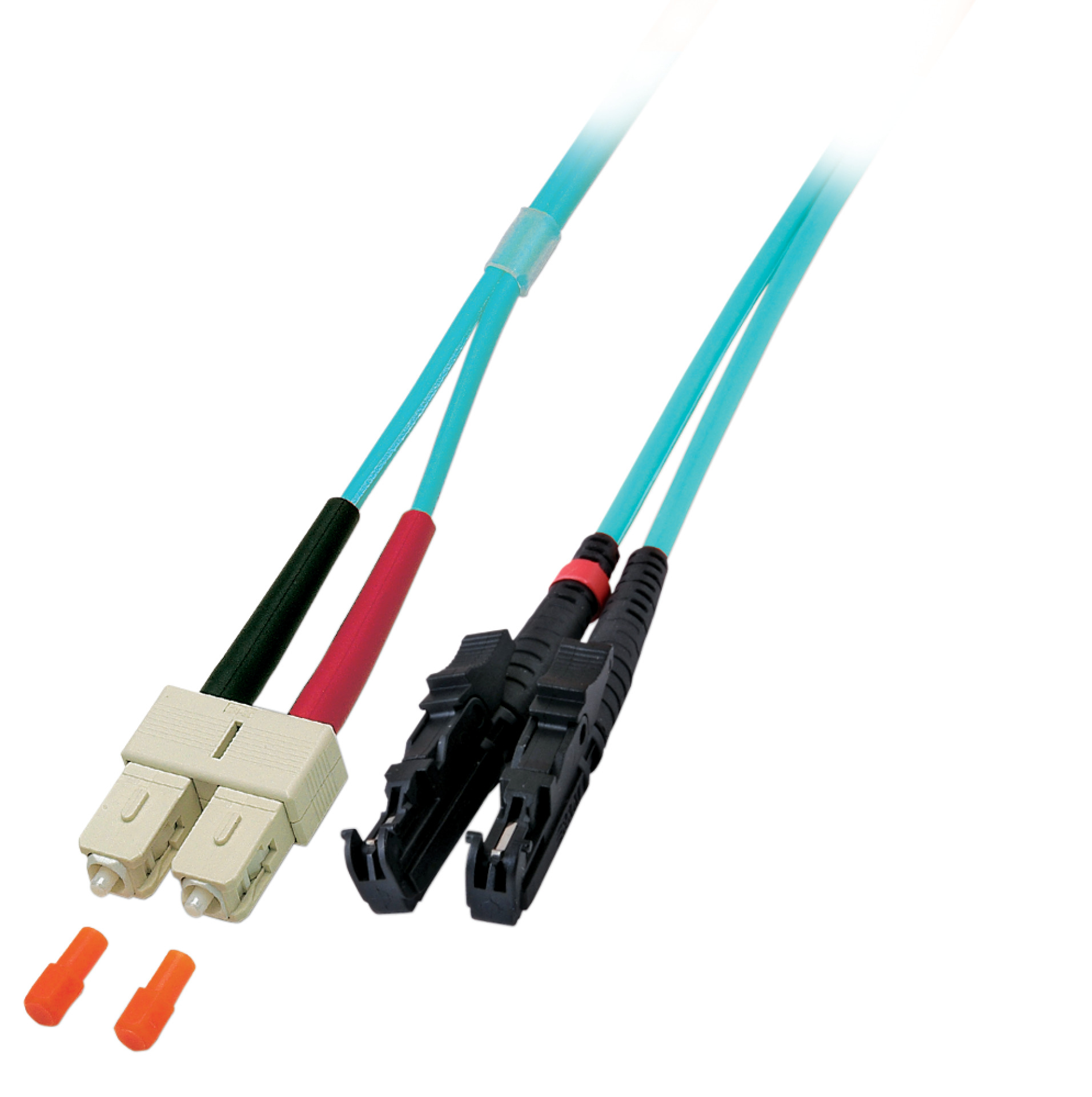 Duplex Jumper SC-E2000® 50/125µ, OM3, LSZH, aqua, 3.0mm, 20m