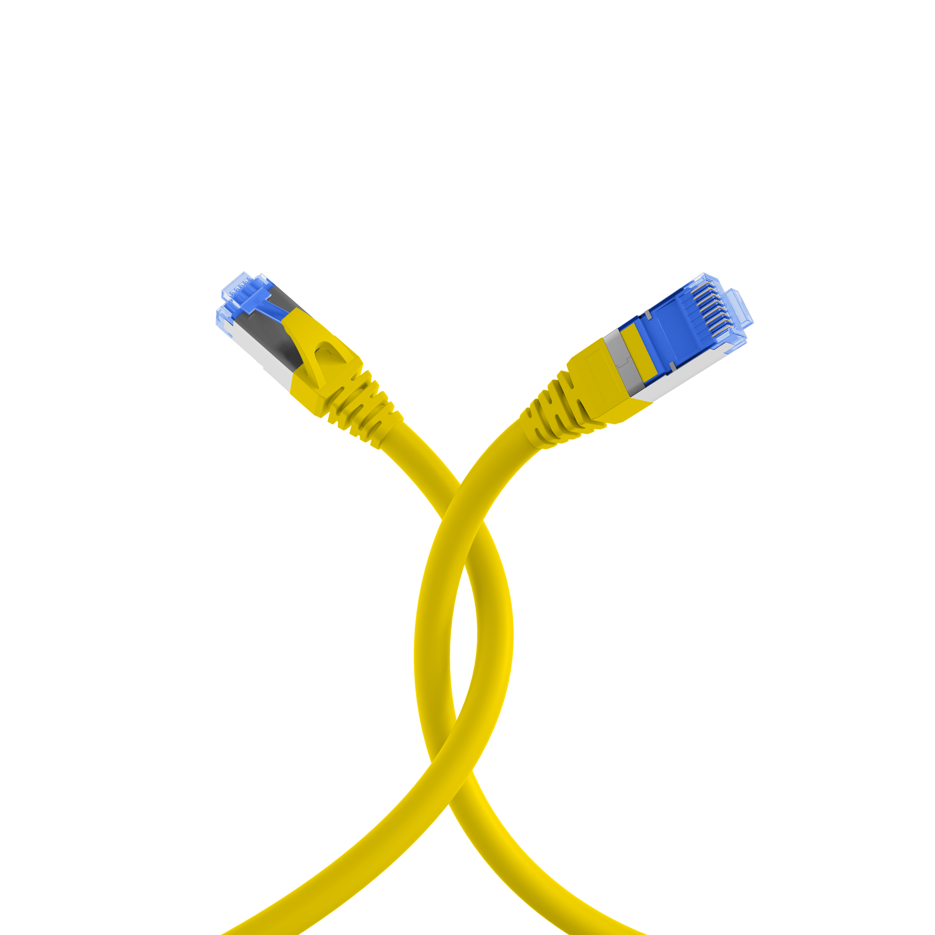 INFRALAN® RJ45 patch cord S/FTP, Cat.6A, TPE superflex, 1,5m, yellow