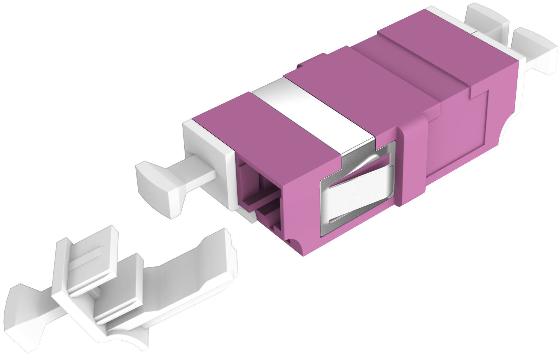 Adapter  LC Duplex OM4 erica violet flangeless