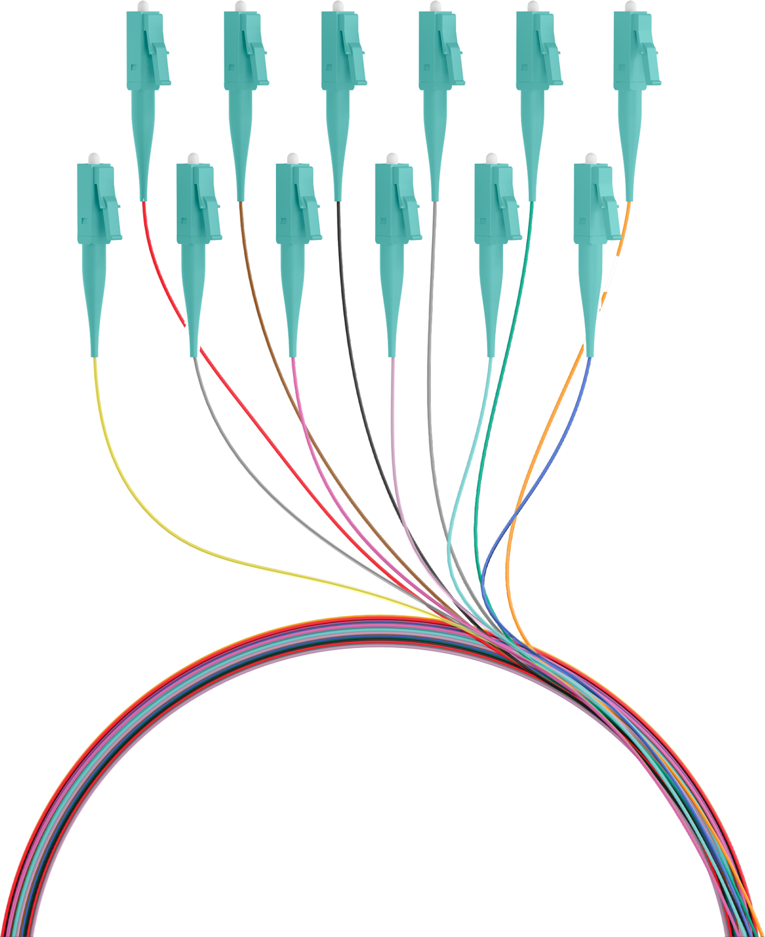 Faserpigtail LC OM3 -farbiges Set 2m - 12 Stück