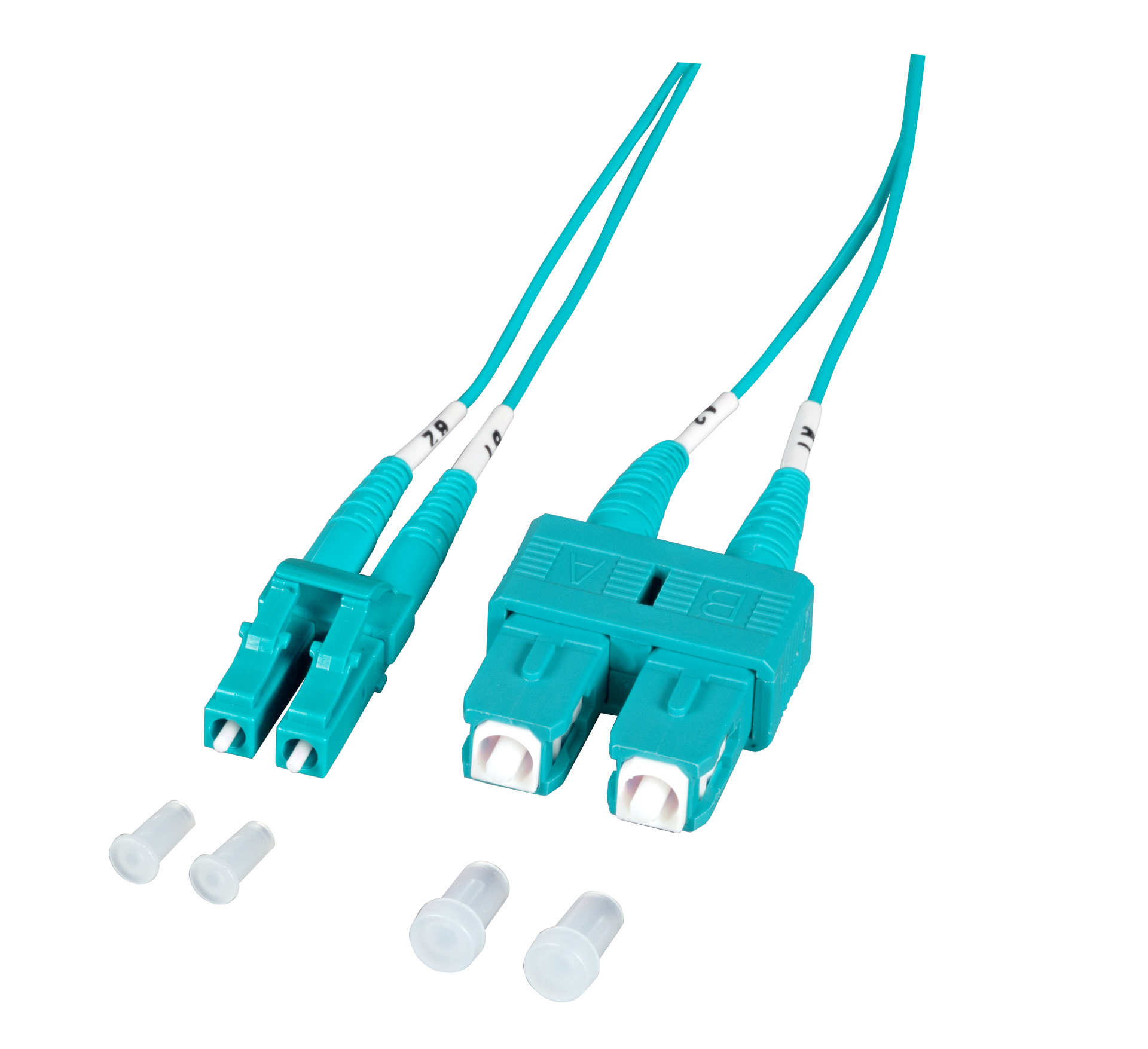 Duplex Patchcable LC-SC OM3 5m LSZH 1,2mm aqua