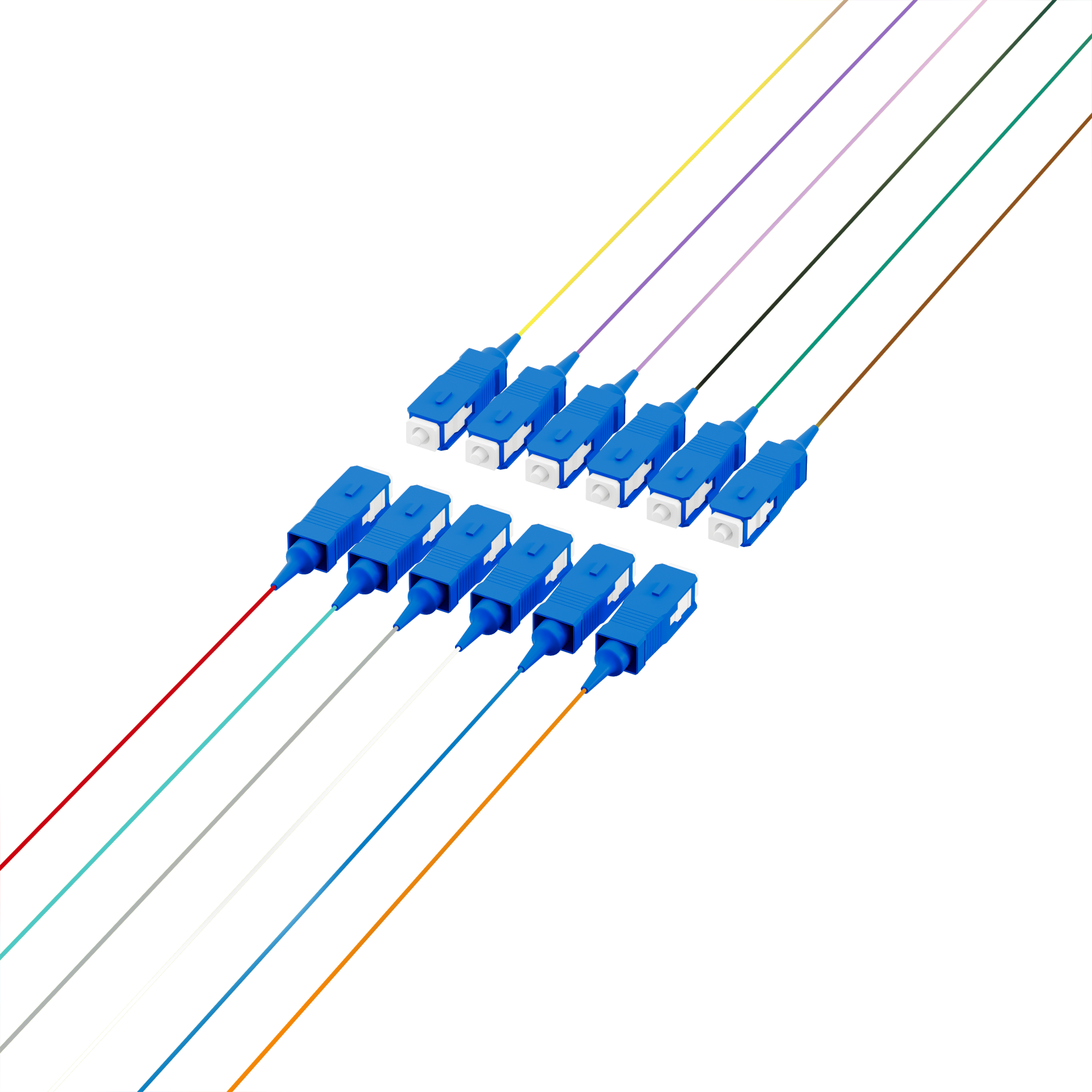 Fiber Pigtail SC OS2 G657A2-colored set 2m - 12 pieces