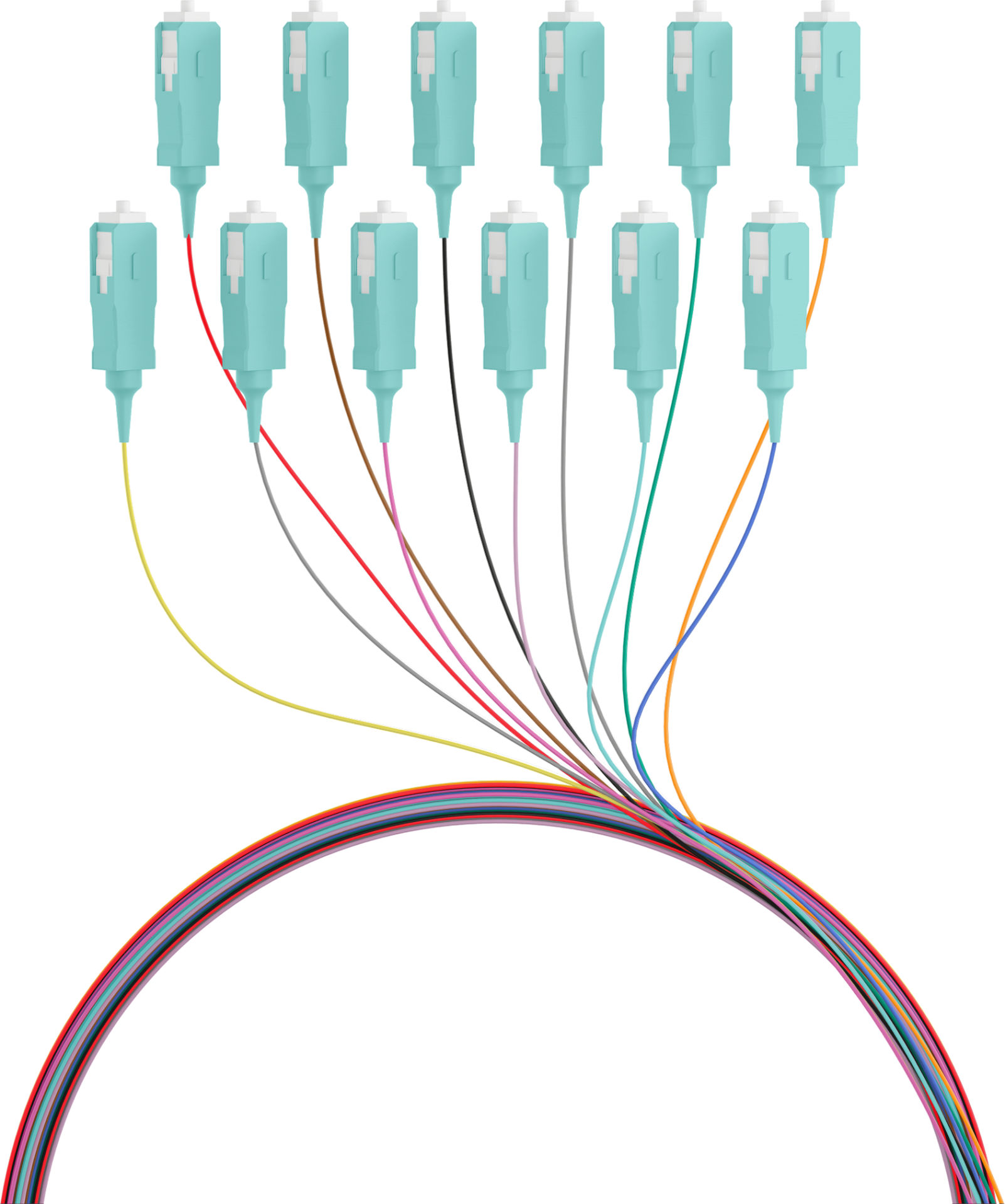 Faserpigtail SC OM3 -farbiges Set 2m - 12 Stück