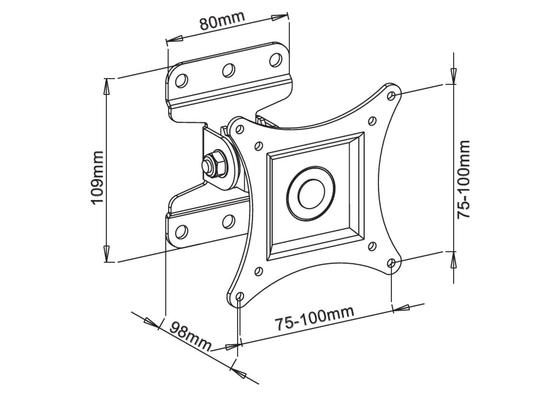 Wandhalterung für LCD TV LED 13" - 30" FullMotion,Weiß