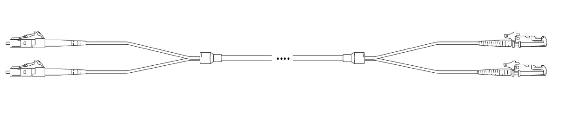 Breakout I-V(ZN) HH OS2 9/125µm LC/E2000® 4E 1,0m