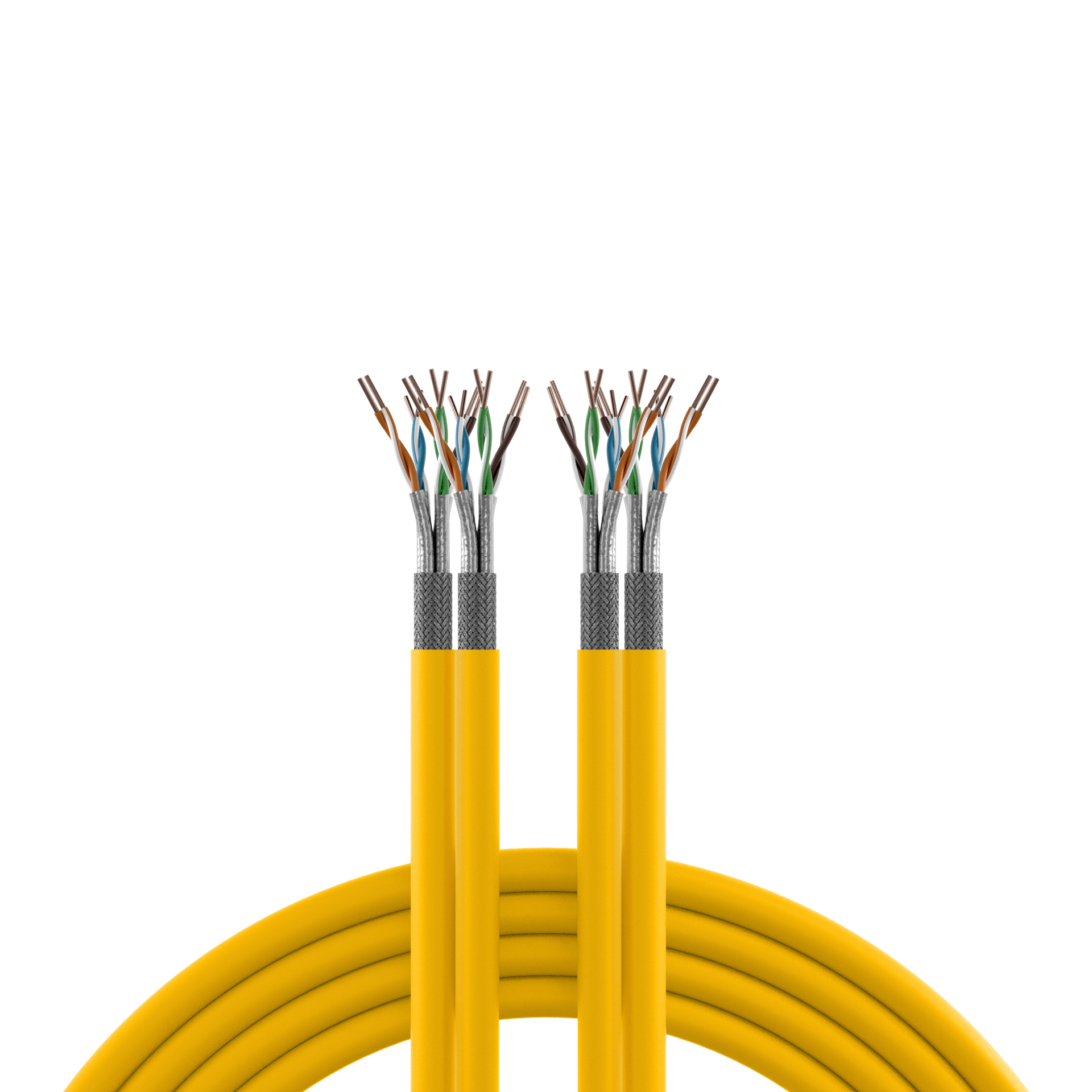 INFRALAN® Cat.7A 1250 AWG23 S/FTP 2x4P CPR Cca rape yellow RAL1021, 500m