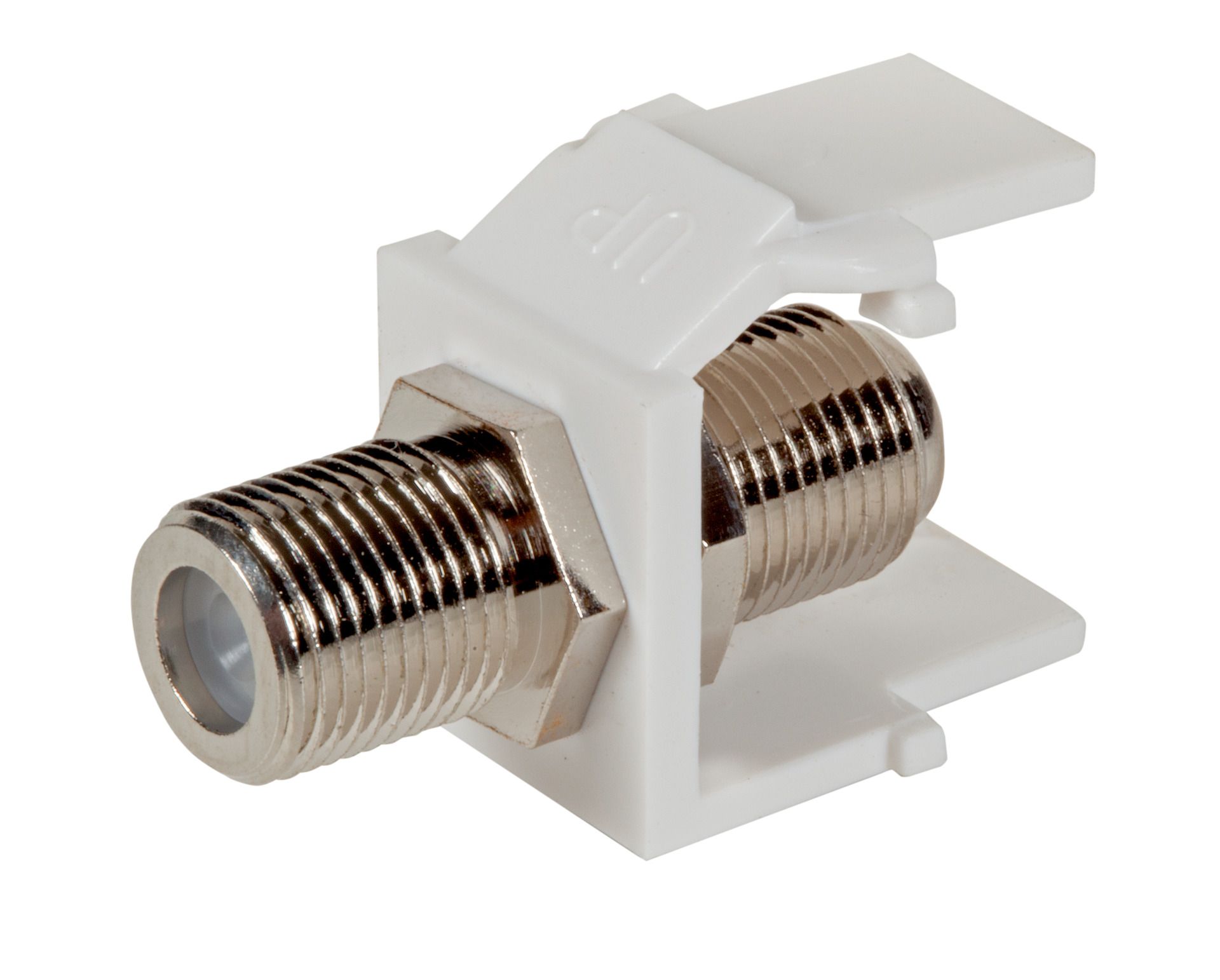 Keystone Snap-In Adapter F connector, wh